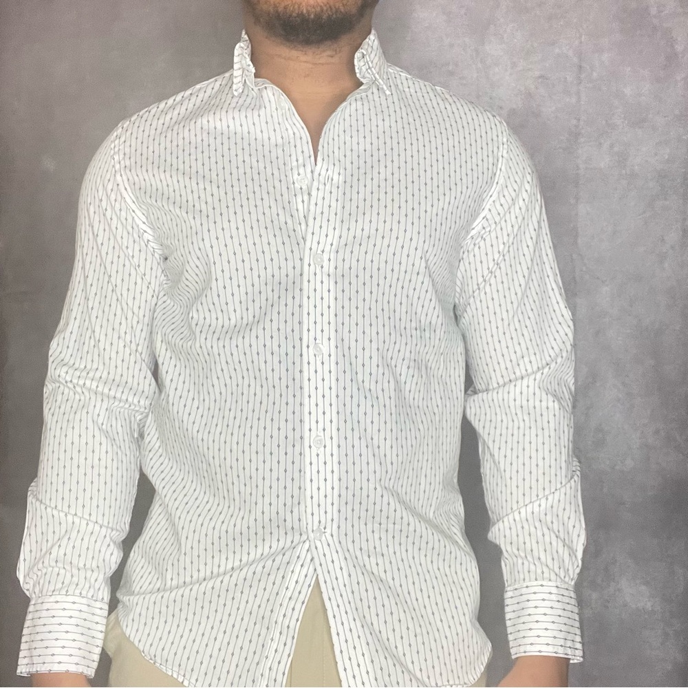 M Kenneth Cole Awearness pinstripe button down